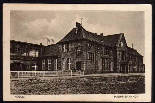 68587 AK Husum Haupt Bahnhof 1924