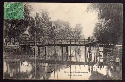 68282 AK Saigon Central Kolonie Cochinchina Indochine 1905 Un Pont Annamite