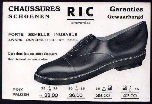 68240 AK Péruwelz Reklame Schuhe RIC Brevetees 1930