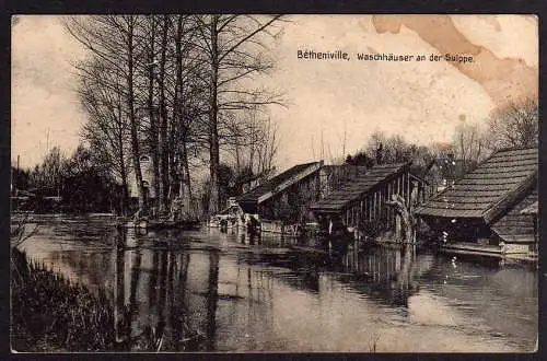 68092 Ansichtskarte Bethenville Waschhäuser an der Suippe 1915, gelaufen Feldpost