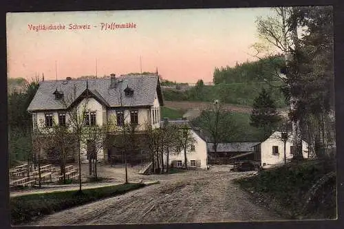 68020 AK Vogtländische Schweiz Gasthaus Restaurant Pfaffenmühle 1906 Jössnitz