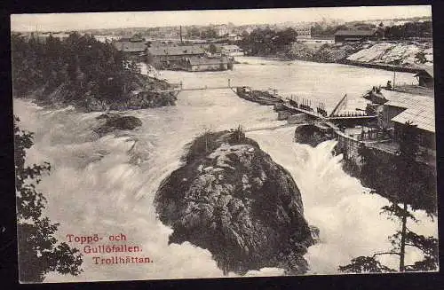 65282 AK Trollhättan Toppö och Gullöfallen 1910