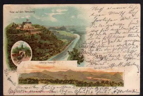 65247 Ansichtskarte Petersberg Siebengebirge Hotel 1898
