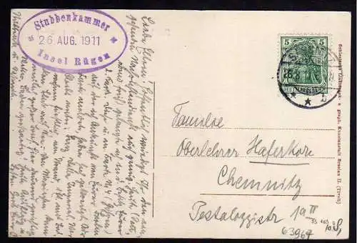 63967 AK Insel Rügen Die Wissower Klinken 1911 Stempel Stubbenkammer