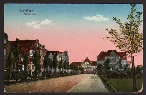 64122 Ansichtskarte Bromberg Bülowplatz 1917 Feldpost