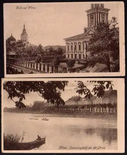 63635 2 Ansichtskarte Mitau Jelgava Lettland 1917 Feldpost Drixe