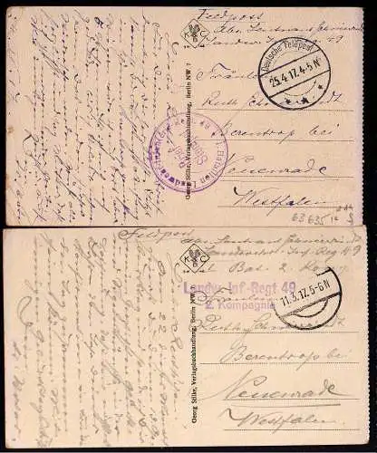 63635 2 AK Mitau Jelgava Lettland 1917 Feldpost Drixe