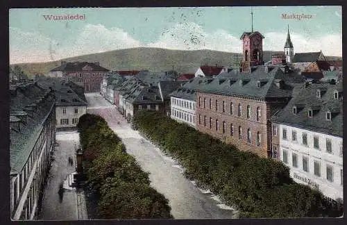 63677 AK Wunsiedel Marktplatz 1914 Heinrich Zeidler Firma Hausbeschriftung