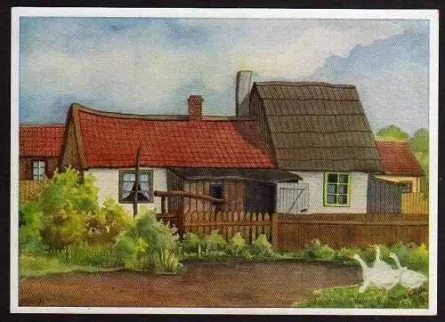62236 AK Memelland Milischken Bauernhäuser Nolken Künstlerkarte ungelaufen 1940