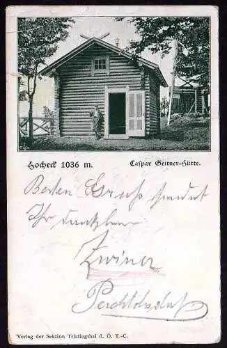 62378 AK Furth an der Triesting 1907 Hocheck Caspar Geitner Hütte Niederösterrei