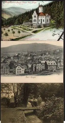 62351 3 Ansichtskarte Aue 1912 König Friedrich August Warte Floßgraben
