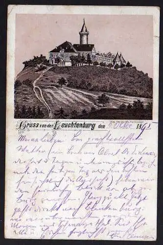 61352 Ansichtskarte Leuchtenburg bei Seitenroda in Thüringen 1895 Vorläufer Litho