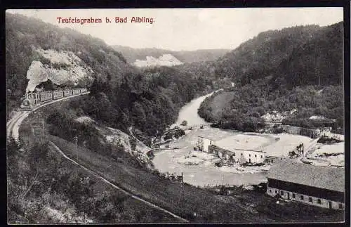 60687 Ansichtskarte Teufelsgraben b Bad Aibling Zug Eisenbahn 1908