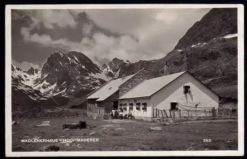 60664 Ansichtskarte Madlenerhaus Hochmaderer Fotokarte 1927 Vorarlberg Österreich