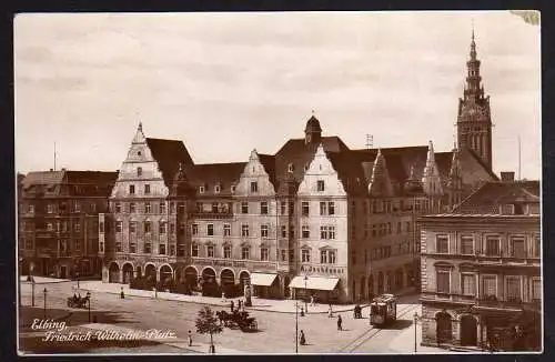 60676 Ansichtskarte Elbing Friedrich Wilhelm Platz Casino Bar 1928