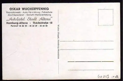 60869 AK Hamburg Altona Fahrschule Wucherpfennig Thedestraße  Auto um 1935