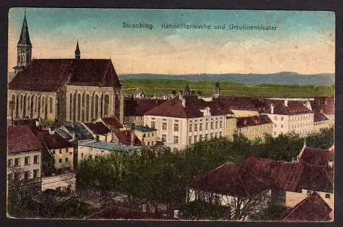 61037 AK Straubing 1925 Karmelitenkirche Ursulinenkloster 1925