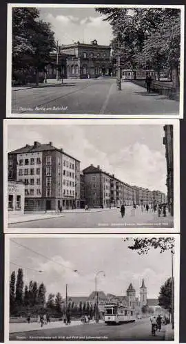 52221 3 Ansichtskarte Dessau 1955 am Bahnhof Zerbster Strasse Neubauten Kavalierstraße