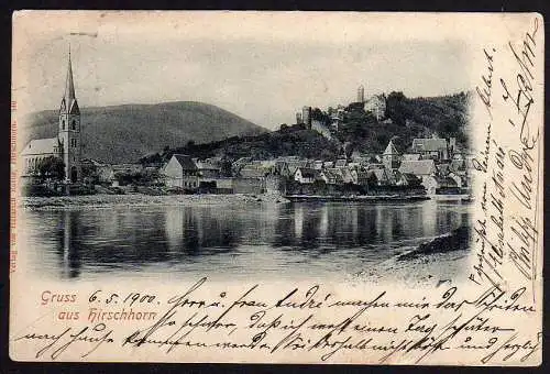 52547 AK Hirschhorn 1900 Kirche Neckar