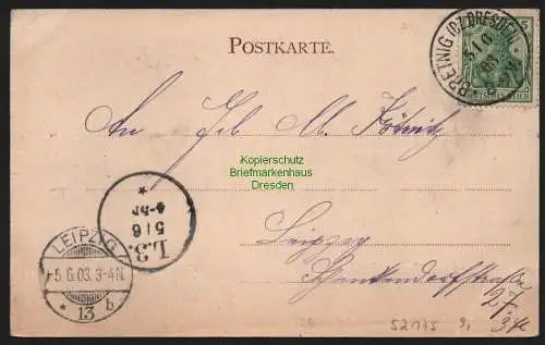 52175 AK Großröhrsdorf 1903 Totale Niederdorf Bretnig 1903