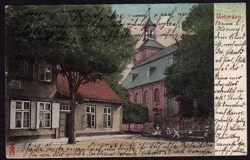 52384 AK Uetersen Kirche und Schule Bahnpost 1904