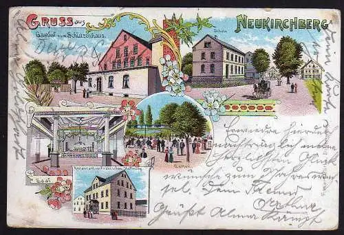 52431 AK Neukirchberg Litho Gasthof zum Schützenhaus 1905