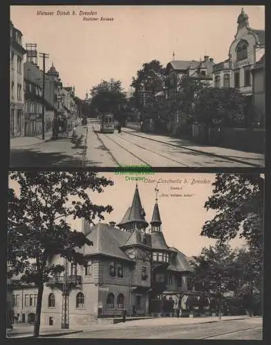 151967 2 AK Dresden Weisser Hirsch bei Dresden Bautzner Strasse mit Staßenbahn