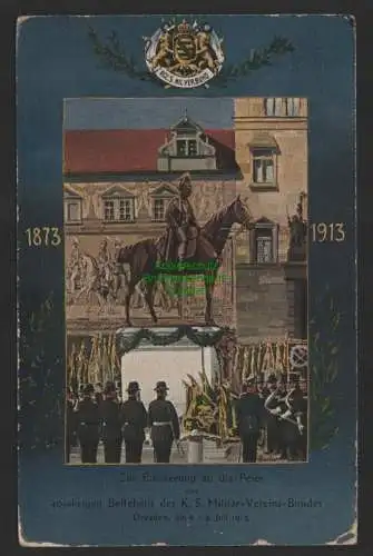 151624 Ansichtskarte Dresden 1913 Feier 40 Jahre K. S. Militär Verein Bund von 1873