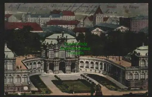 146711 AK Dresden 1914 Zwinger + Bebauung dahinter Verlag Carl Döge