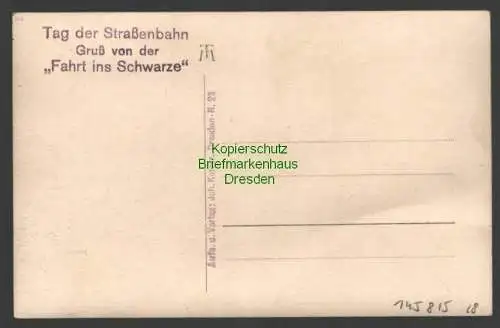 145815 AK Dresden Fotokarte Tag der Straßenbahn Fahrt ins Schwarze Ausstellung