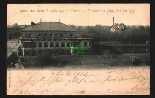 144001 AK Dresden Zschertnitz 1906 Paradiesgarten mit Villa im Hintergrund