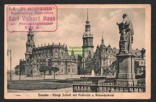 144357 AK Dresden Schloß 1929 Hofkirche Weberdenkmal nach Österreich Nachporto