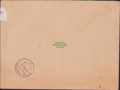 B15923 Brief SBZ Berlin W8 mit Minutenstempel 1948 Einschreiben Nachnahme