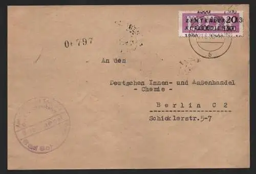 B14138 DDR ZKD Brief 1957 15 1300 Dresden Amt für Zoll und Kontrolle des Warenve