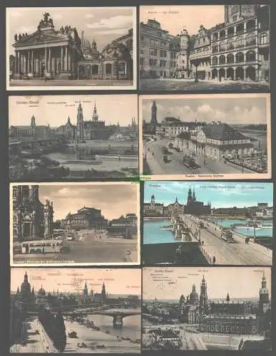 142019 12 Ansichtskarte Dresden 1900 - 1941 Residenzschloss Wettinobelisk Brühlsche Terasse