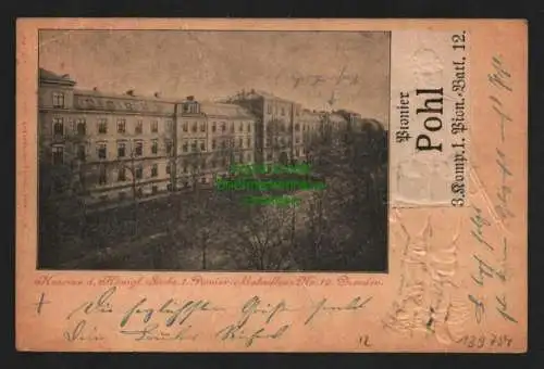 139754 Ansichtskarte Dresden 1903 Königl. Sächs. 1. Pionier Bataillon Nr. 12 Pionier Pohl