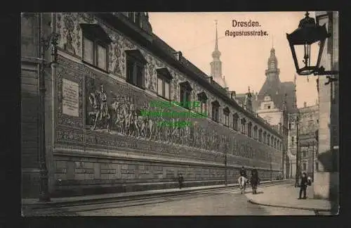 139755 Ansichtskarte Dresden um 1910 Augustusstraße Fürstenzug