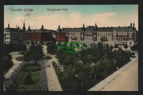 139753 Ansichtskarte Dresden 1913 Löbtau Kronprinzen Platz