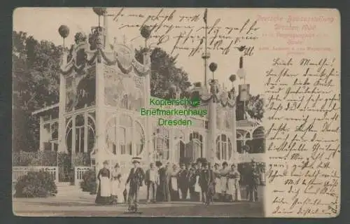 139211 Ansichtskarte Dresden Deutsche Bauausstellung 1900 Vergnügungseck Handel