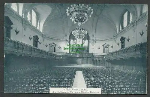 138906 Ansichtskarte Dresden Vereinshaussaal des Stadtvereins für Innere Mission um 1910