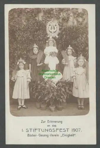 139047 AK Dresden I. Stiftungsfest 1907 Bäcker Gesang Verein Einigkeit