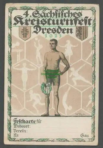 139040 Ansichtskarte Dresden 1921 4. Sächsisches Kreisturnfest