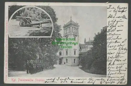 139209 Ansichtskarte Dresden Strehlen Königliche Palais Wache 1902