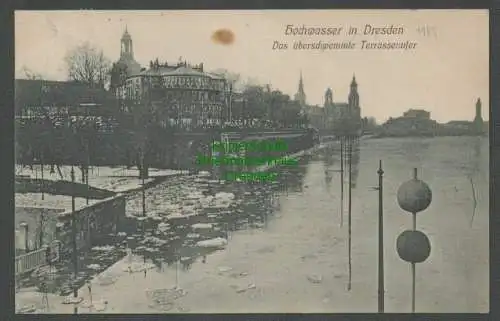 139210 AK Dresden Hochwaser 1909 Frühjahr Terassenufer Eisgang