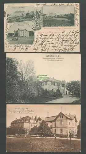 138660 3 Ansichtskarte Zitzschewig Männerheim Frauenheim 1902 Alt Wettinhöhe Dresden