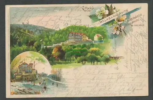 138656 Ansichtskarte Wilhelmsburg Niederwartha Cossebaude bei Dresden Litho 1910