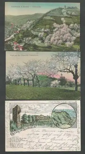 138657 3 Ansichtskarte Cossebaude bei Dresden Liebenecke 1927 Liebeneck 1904 Baumblüte