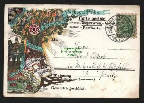 138066 Ansichtskarte Dresden um 1903 Gründer des Dreierbundes Deutsches Reich Österreich