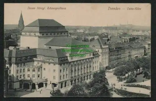 137685 Ansichtskarte Dresden um 1910 Neues Königl. Schauspielhaus Ostra Allee