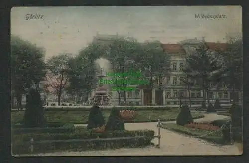 137871 Ansichtskarte Görlitz Wilhelmsplatz 1910 nach Dresden